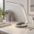 LED Desk Lamp with Wireless Charging – Adjustable Modern Task Light for Home & Office