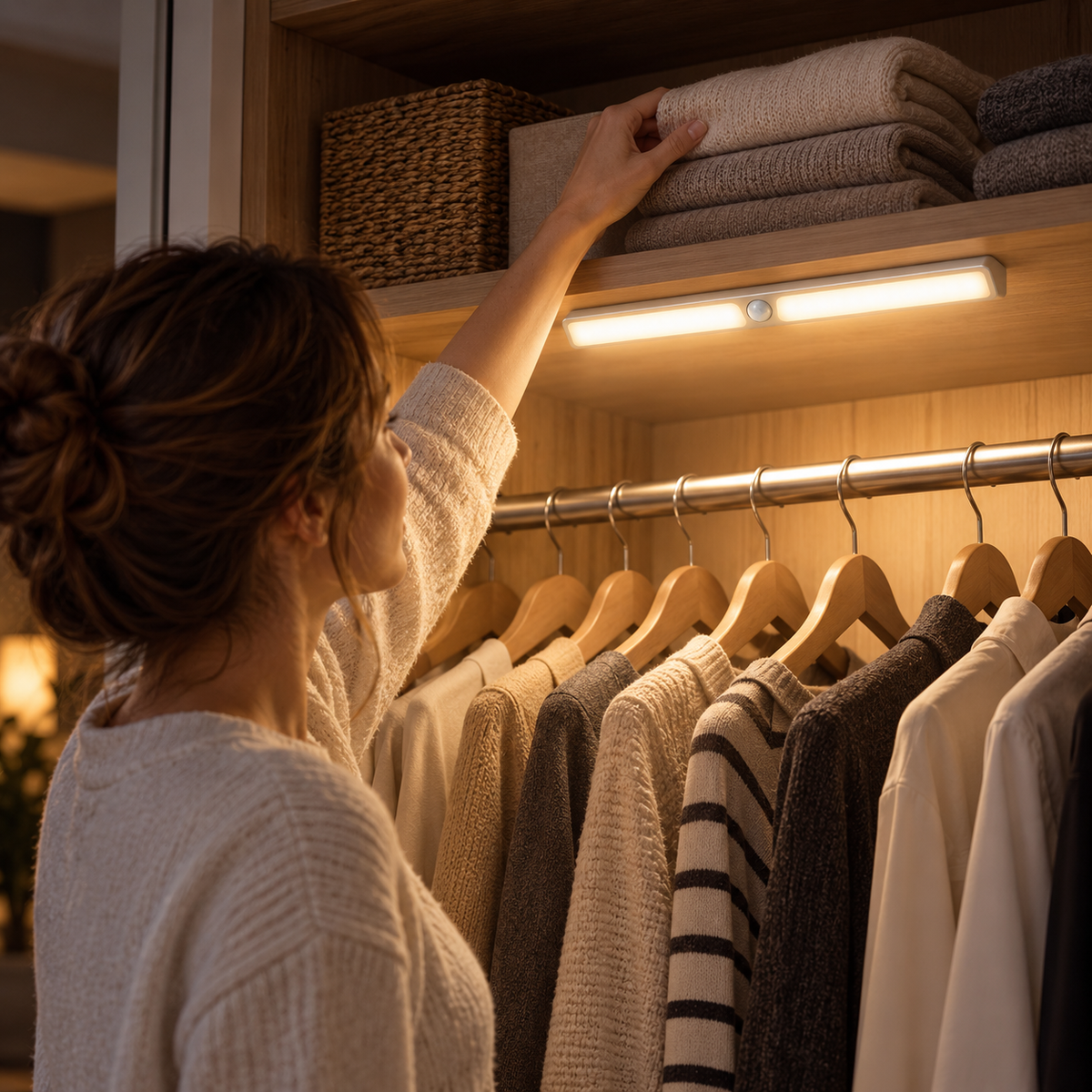 Rechargeable Motion Sensor Under Cabinet Light – Wireless LED Closet & Counter Light