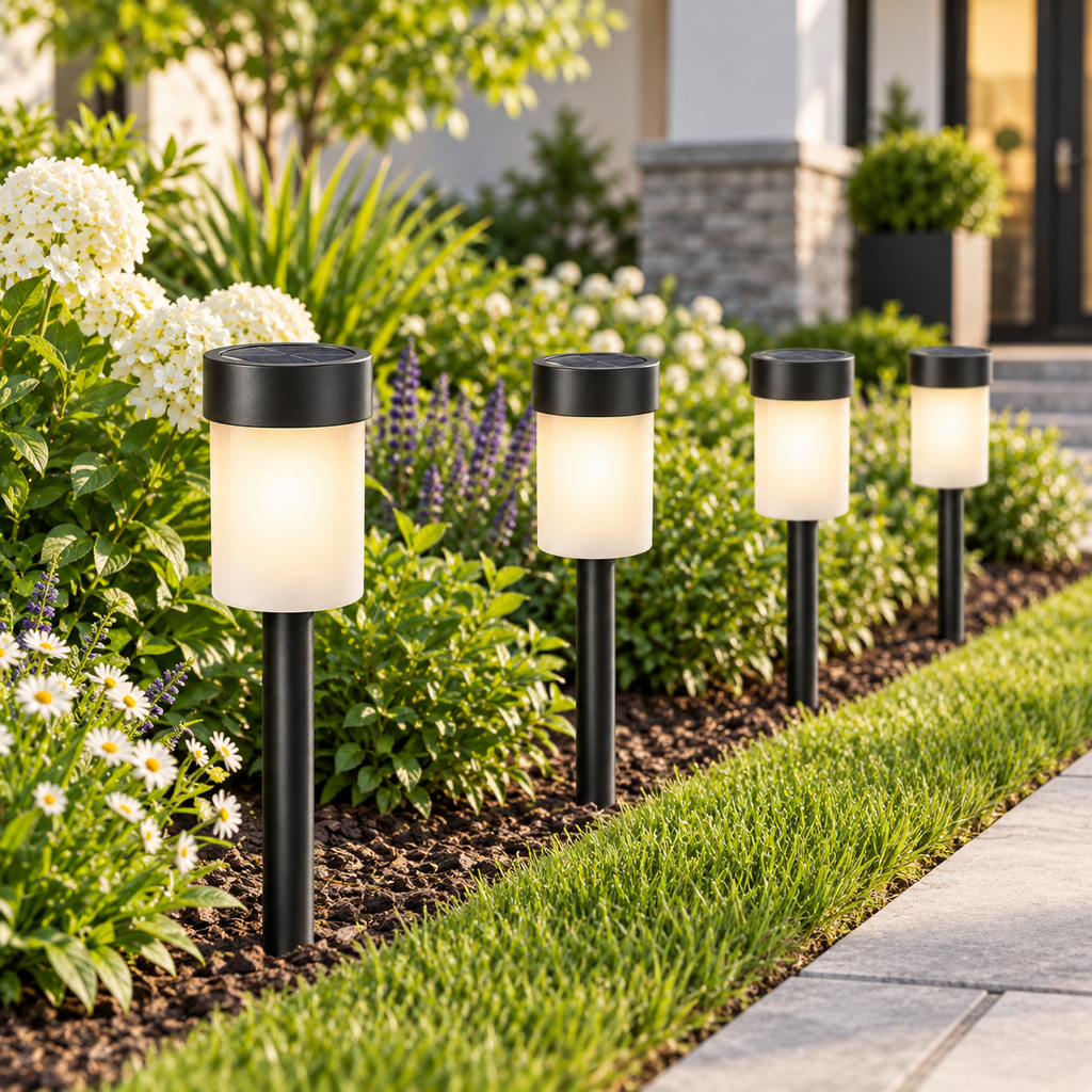Solar Pathway Lights – Warm White Outdoor Garden & Walkway Lights